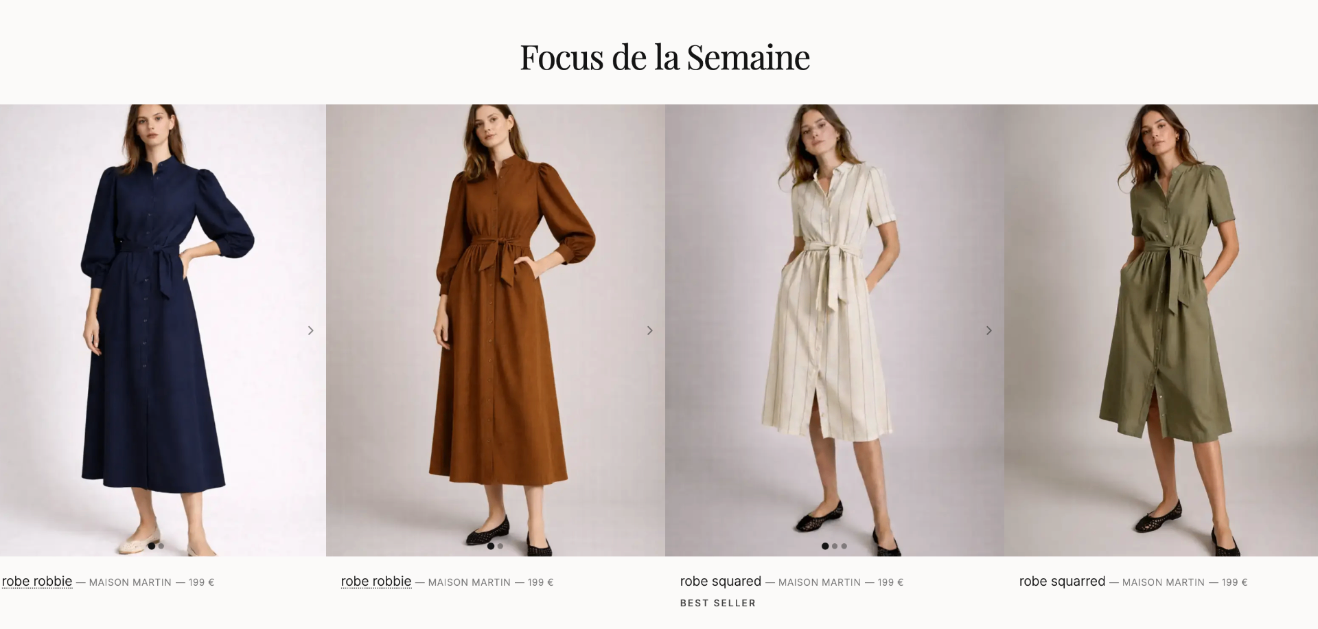 Exemple de focus de la semaine en boutique
